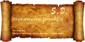 Stefanovics Dezsér névjegykártya